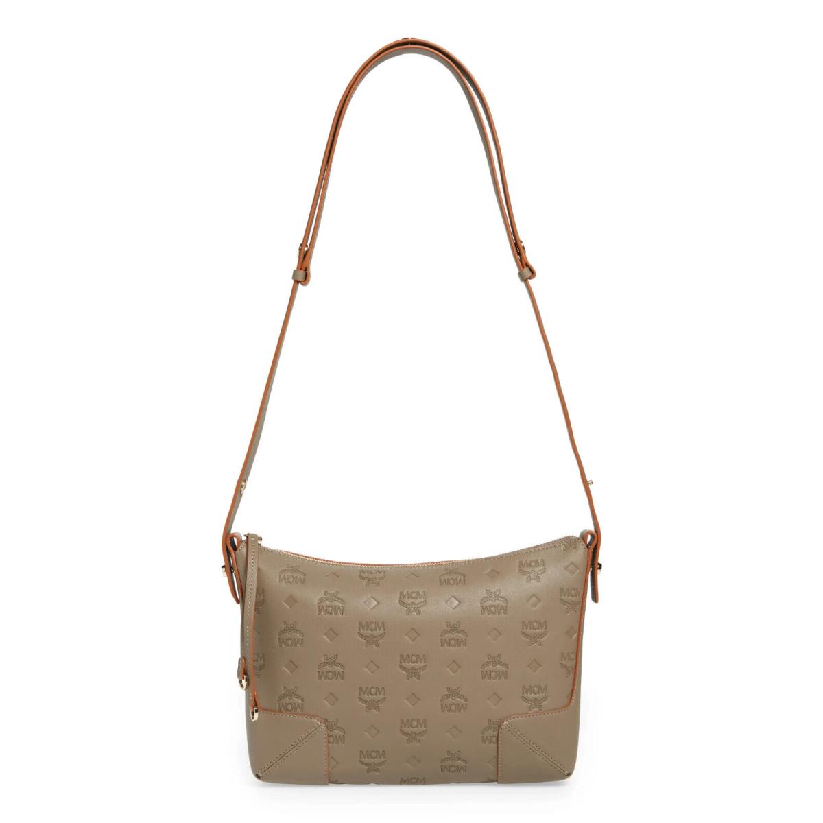 Mcm B2723 Beige Medium Klara Visetos Leather Shoulder Bag Size 11x8x2 - Exterior: Beige