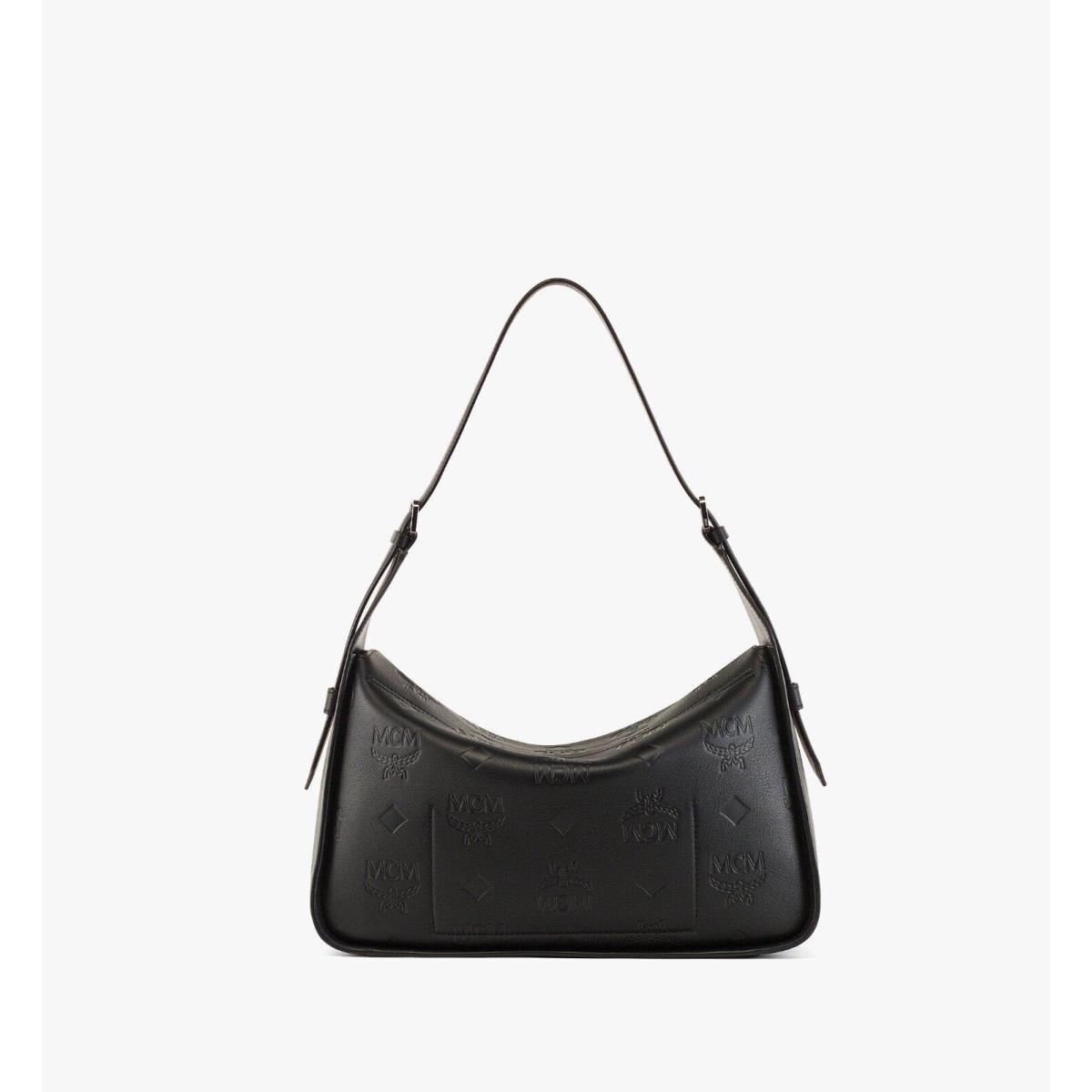 Mcm Aren Flap Hobo Bag IN Embossed Monogram Leather