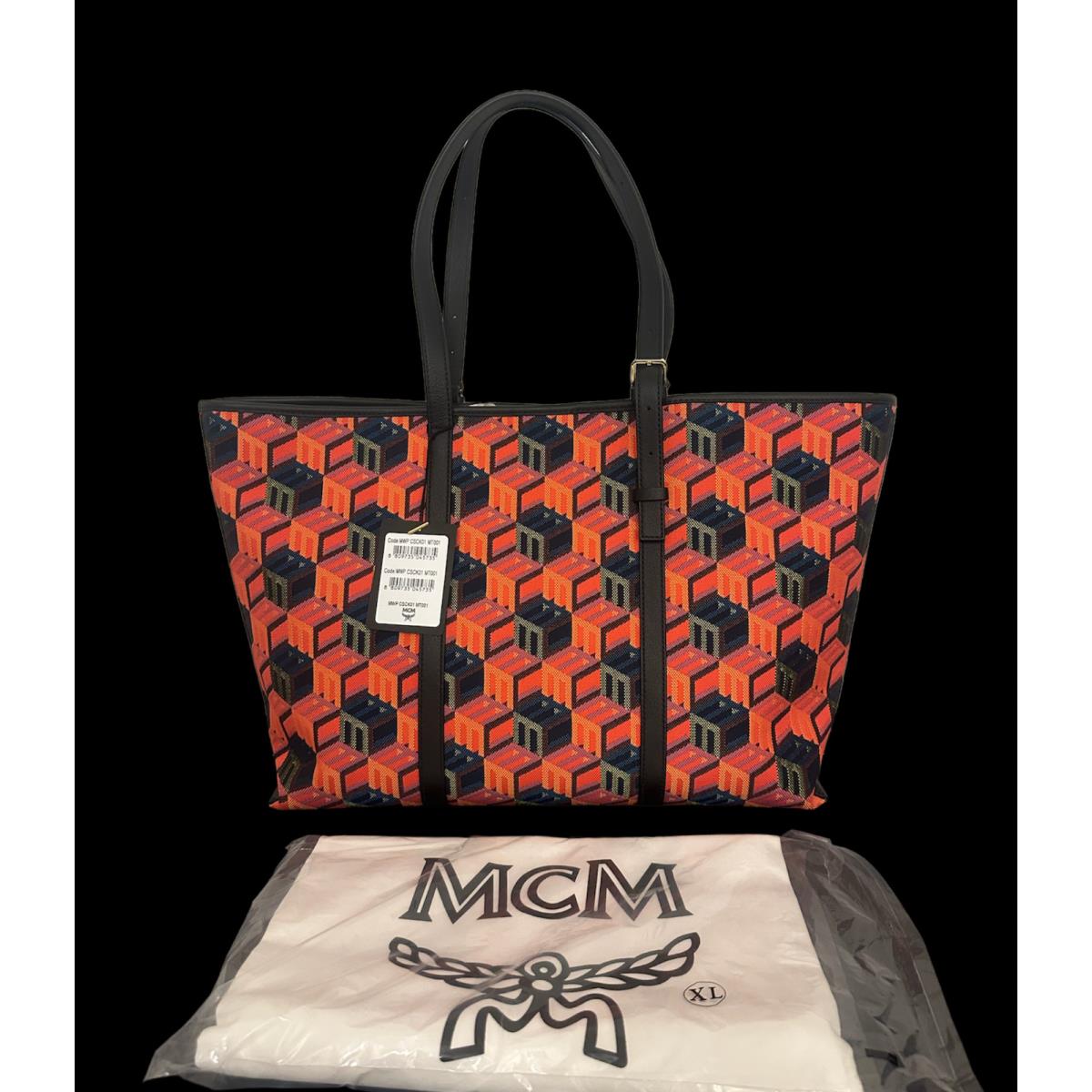 Mcm Cubic Logo Monogram Jacquard Shopper Tote Shoulder Bag Mwp CSCK01 MT001