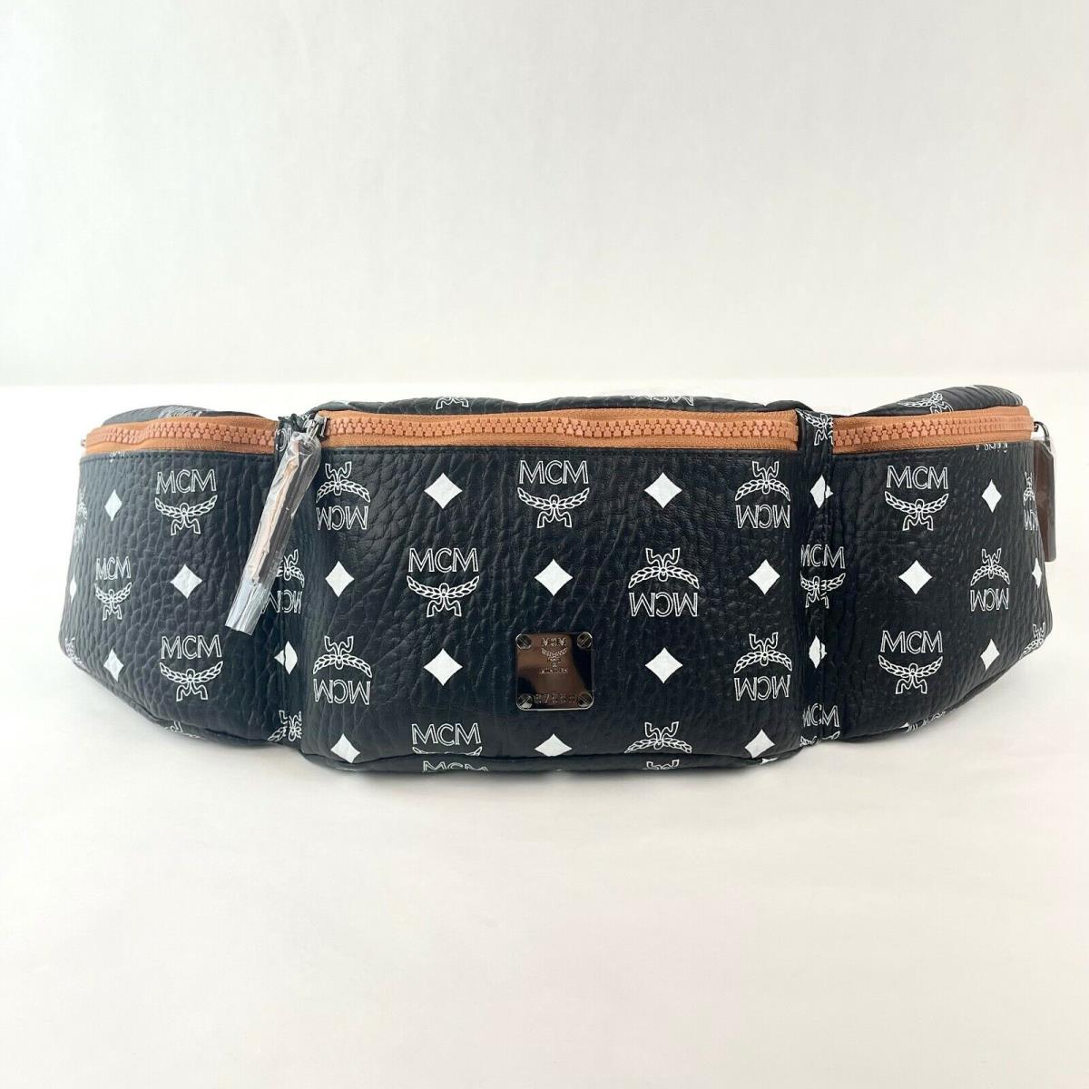 Mcm Black Visetos Canvas Large Sling Belt Bag MMZBAFO01BV001