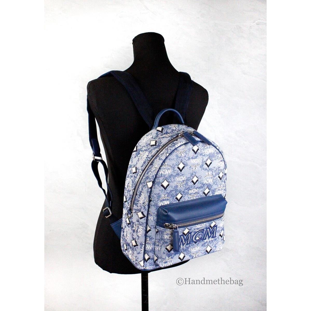 Mcm bookbag blue deals