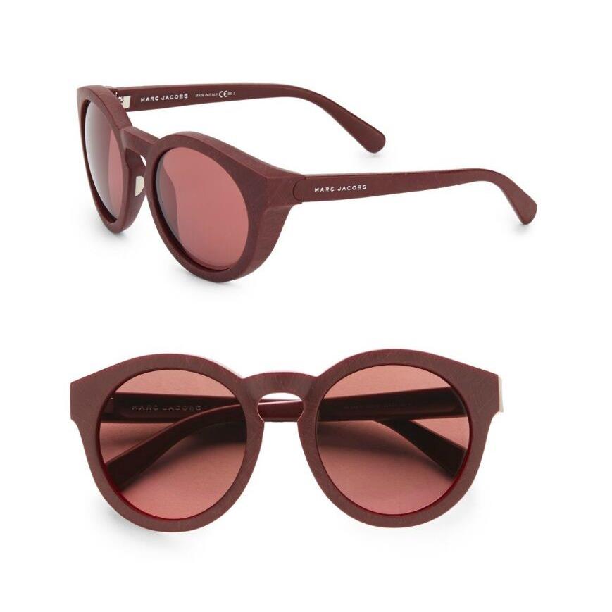 Marc by Marc Jacobs Women 52mm Round Sunglasses Burgundy