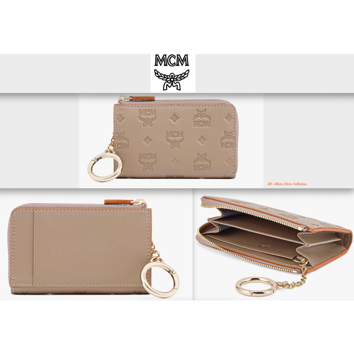 Mcm Klara Monogrammed Leather Zipped Wallet Mini Retail Urban Taupe