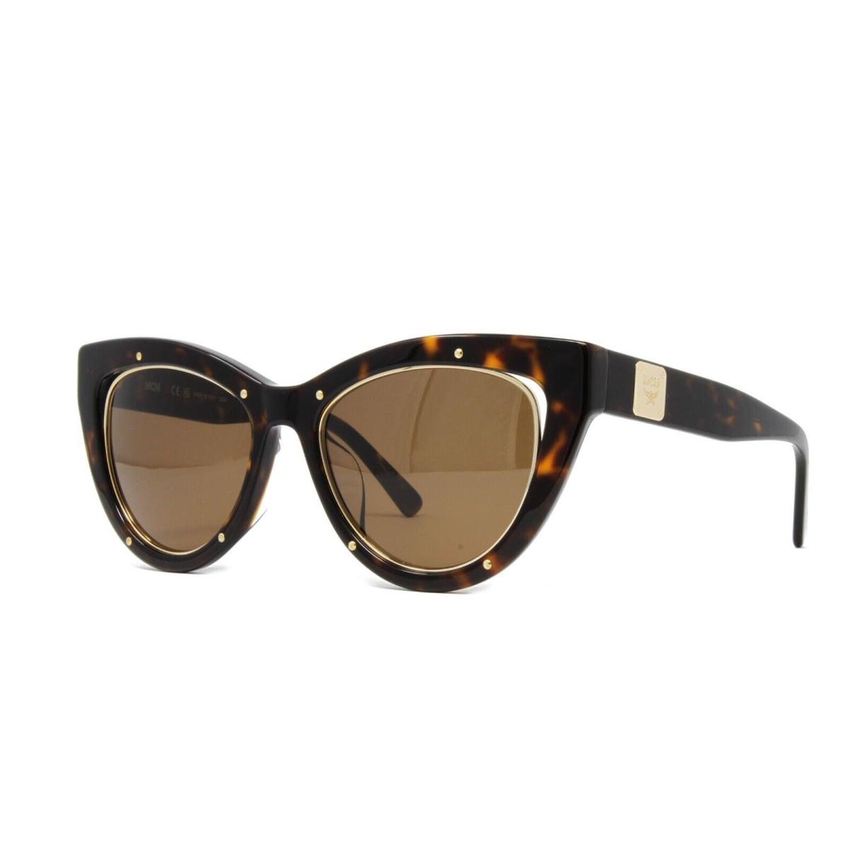 Mcm Women`s Cat-eye Sunglasses MCM603SA 214 Havana 53mm Brown Lens