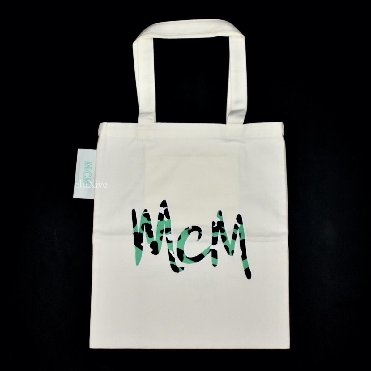 Mcm Modern Creation Munchen Abstract Logo Print Canvas Tote Bag