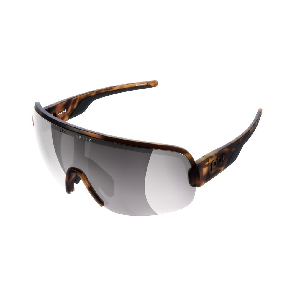 Poc Aim Sunglasses - Premium Poc Clarity Lenses - + Hard Protective Case Tort Brown / Violet Silver Mir CAT 3