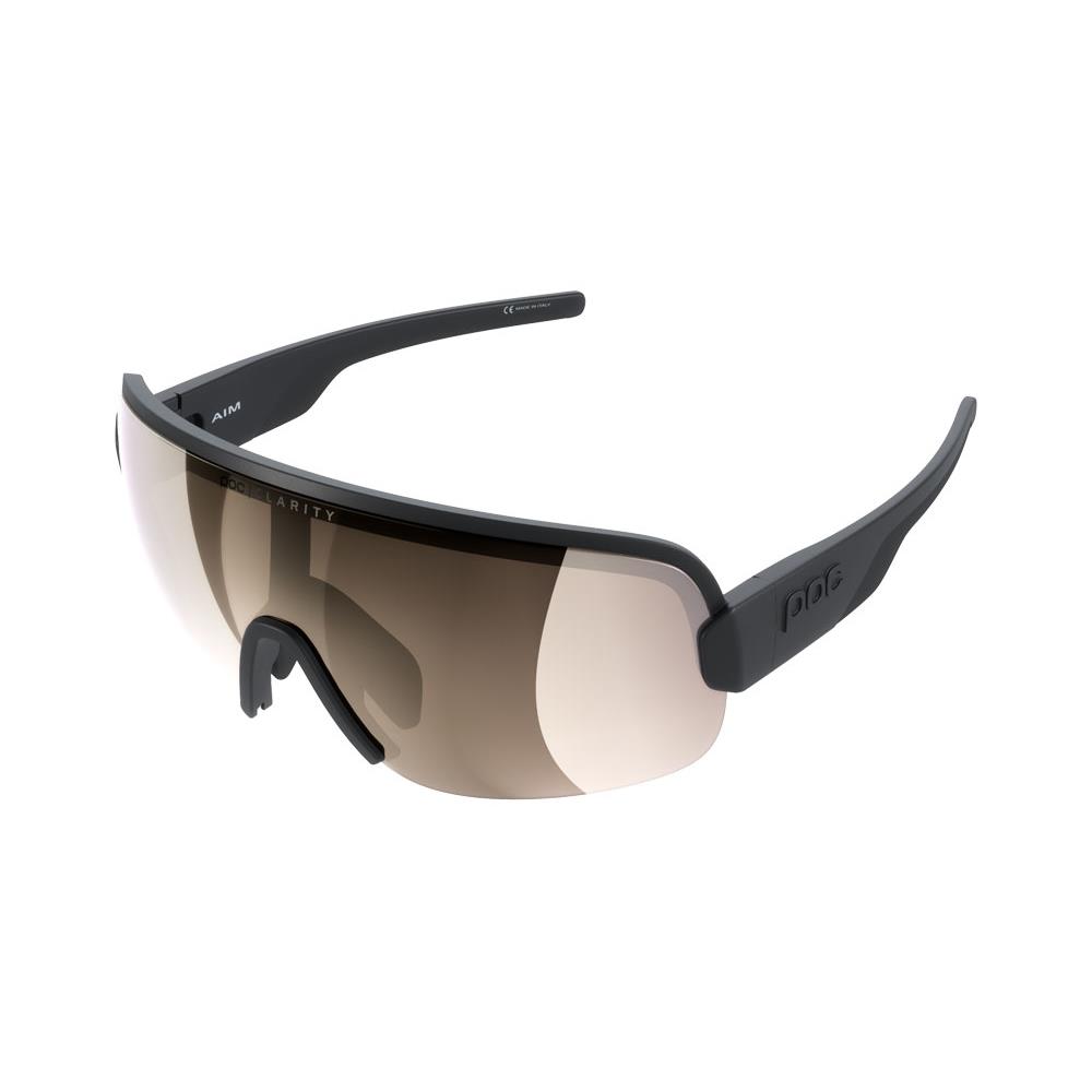 Poc Aim Sunglasses - Premium Poc Clarity Lenses - + Hard Protective Case Uranium Black / Brown Silver Mir Clarity CAT 2