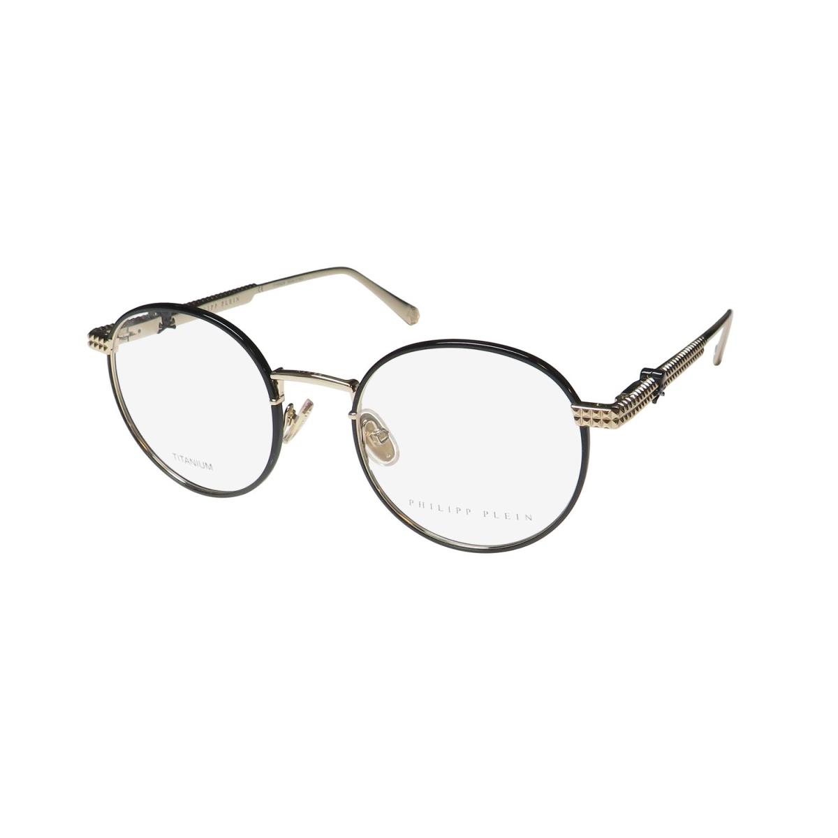 Philipp Plein VPP061V Titanium Eyeglass Frame/glasses Titanium Italian Designer Black / Gold