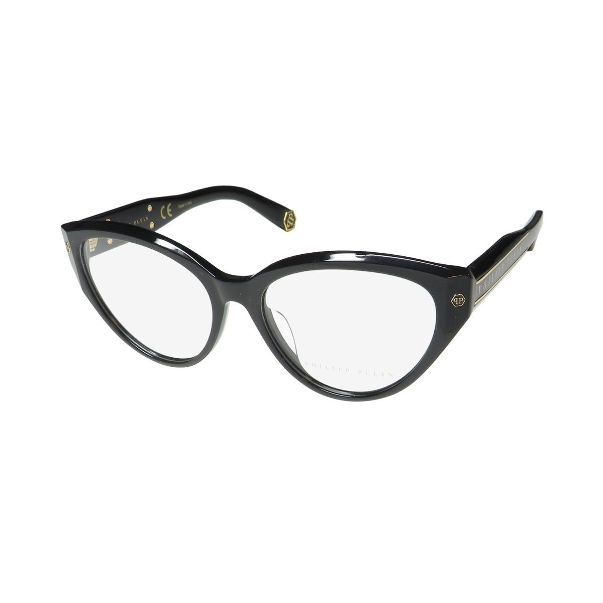 Philipp Plein VPP052 Cat Eye Eyeglass Frame/glasses Signature Logo ON Temples