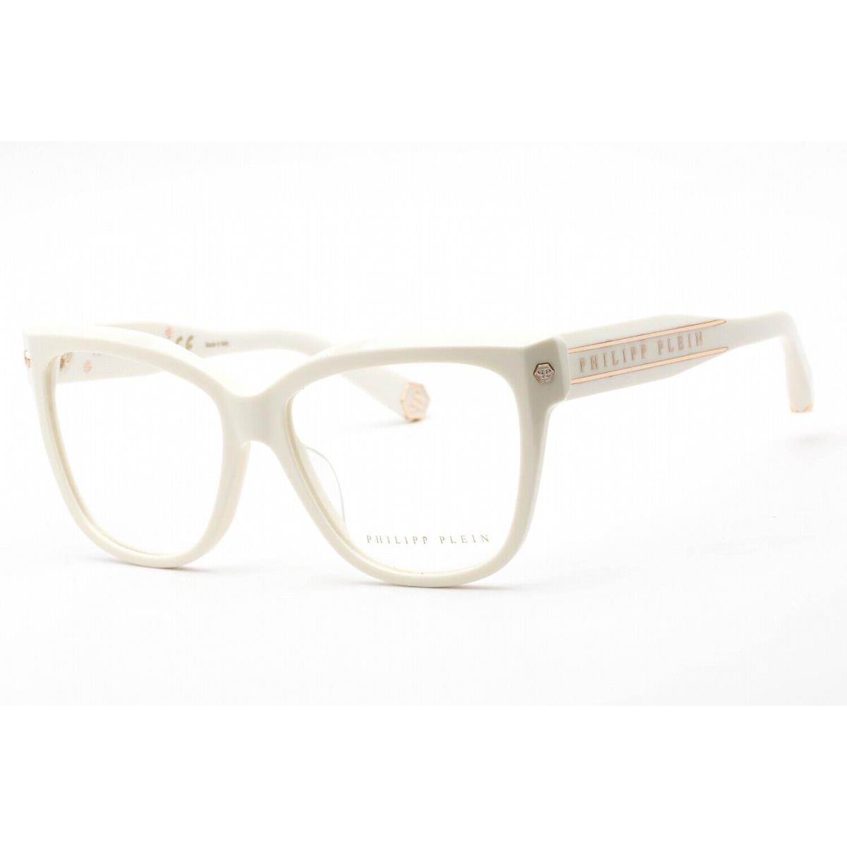 Philipp Plein Women`s Eyeglasses Full Rim Shiny Cream Plastic Frame VPP051M 03GF