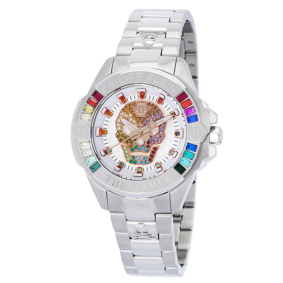 Philipp Plein The Skull Quartz Crystal Silver Dial Unisex Watch PWNAA0422