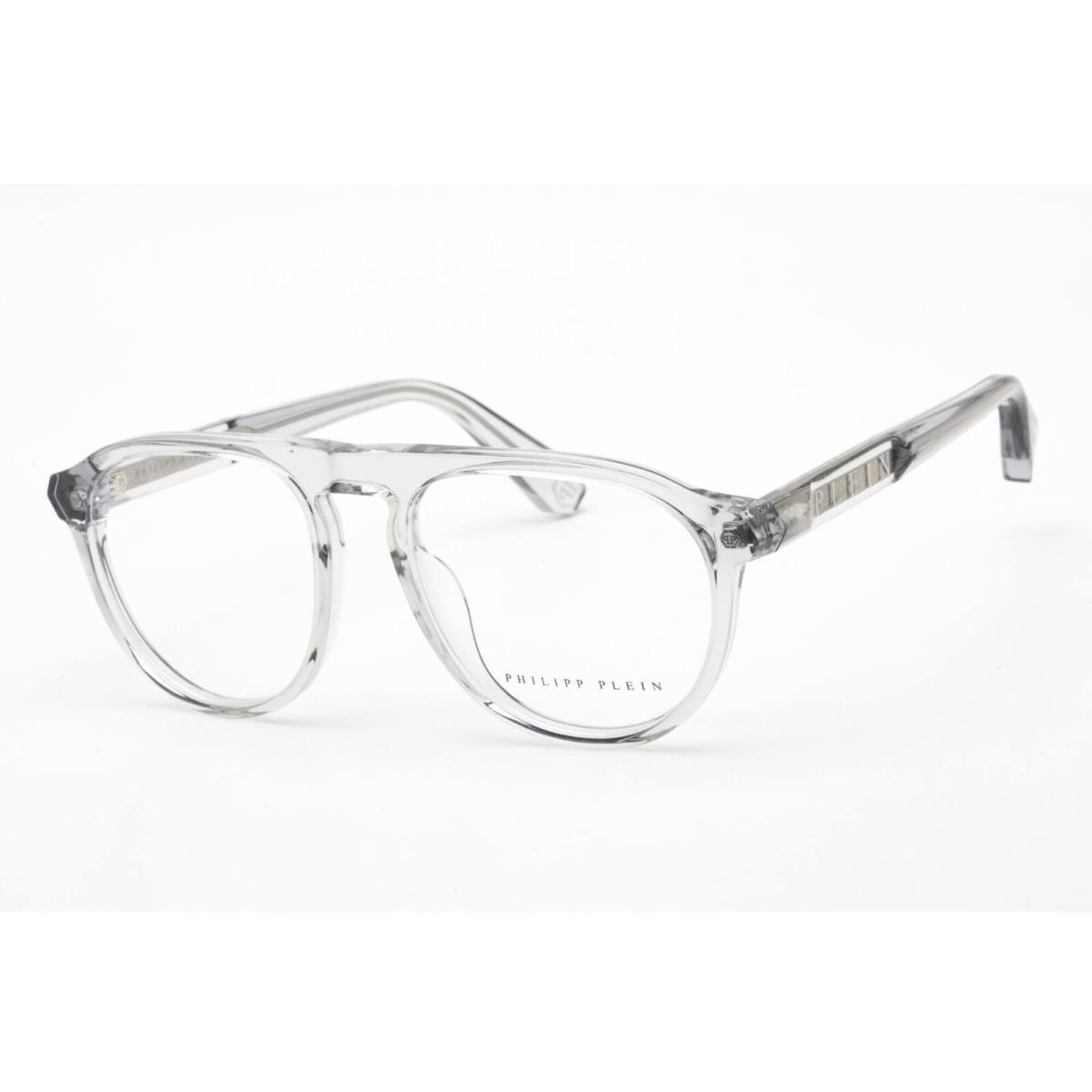 Philipp Plein Men`s Eyeglasses Shiny Transparent Grey Frame VPP016M 06A7