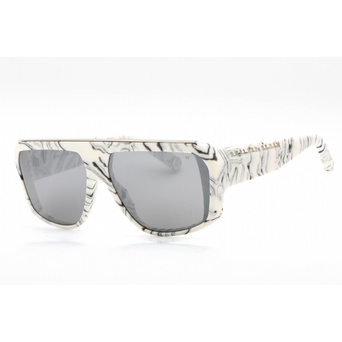 Philipp Plein SPP074 9YLX Sunglasses Ivory Frame Grey Lenses 64mm