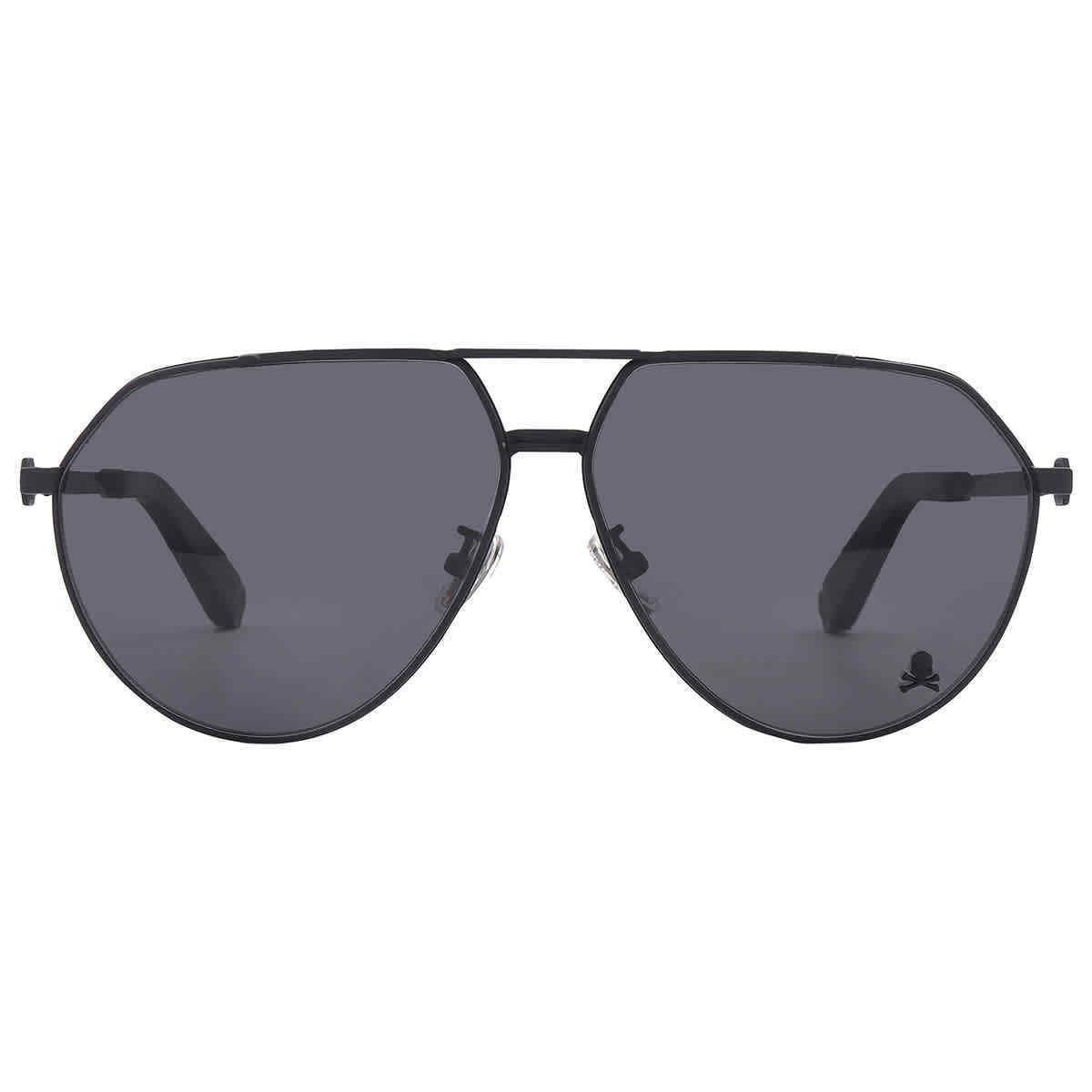 Philipp Plein Grey Pilot Men`s Sunglasses SPP007M 531P 64 SPP007M 531P 64