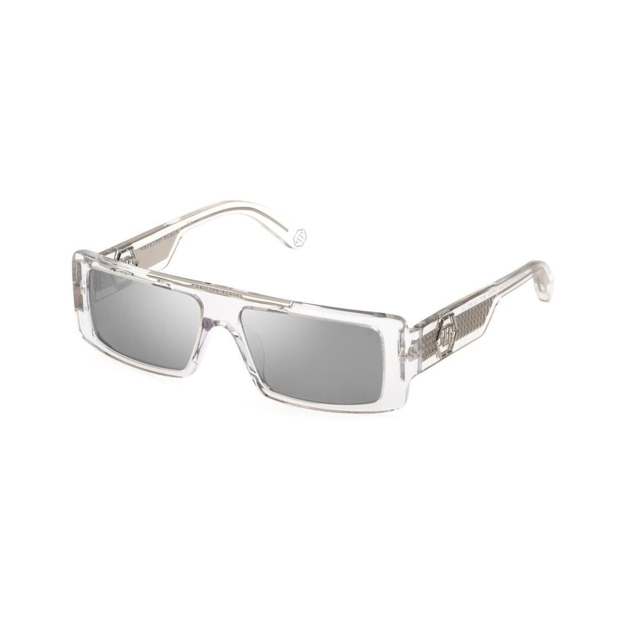 Philipp Plein Sunglasses SPP003V 880X Crystal Frames Gray Lens 58MM