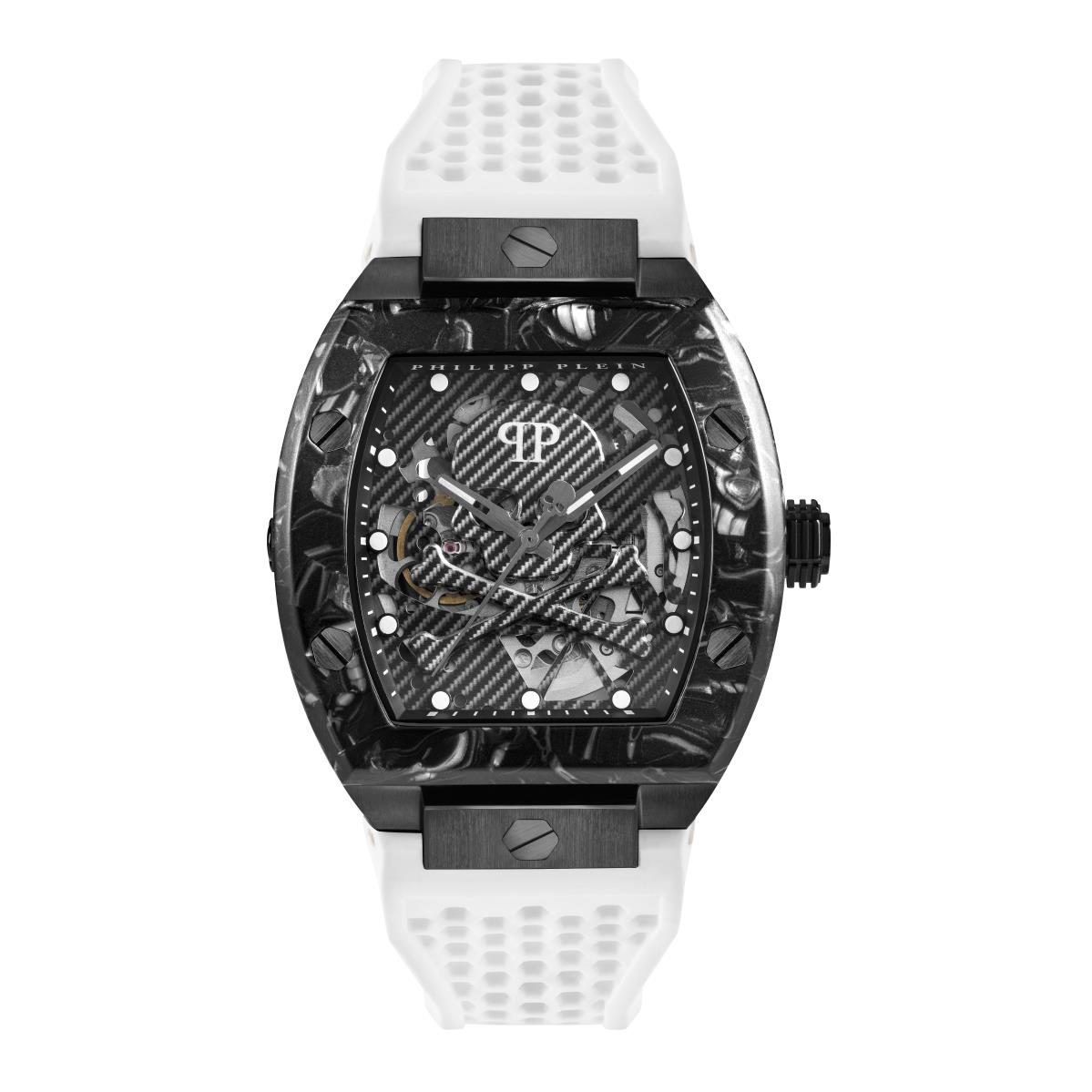 Philipp Plein Mens The $keleton White 44mm Strap Fashion Watch