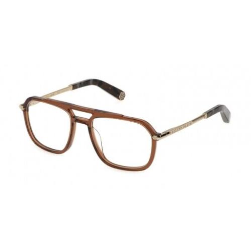 Philipp Plein VPP018M-07AY Shiny Transp Brown Eyeglasses