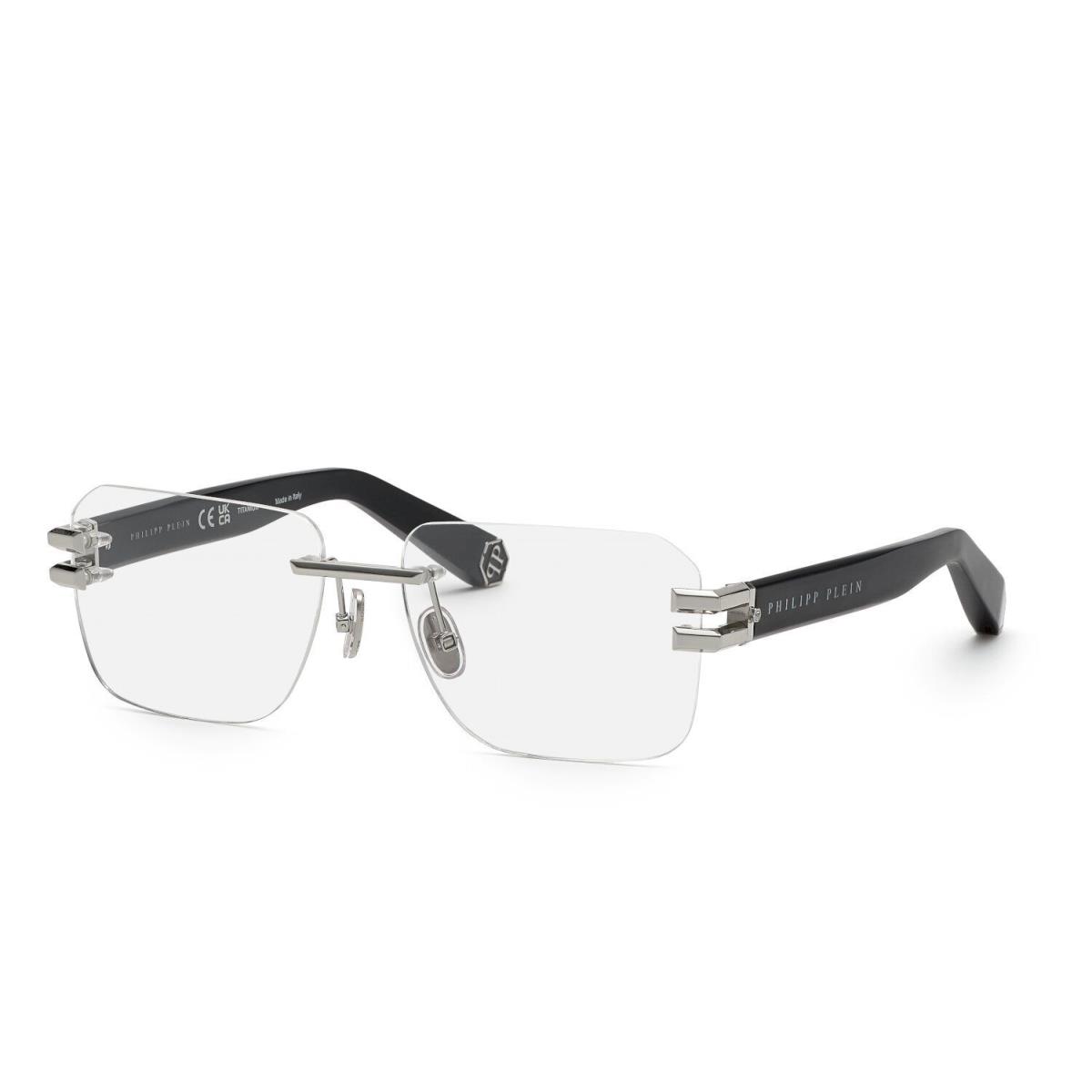 Philipp Plein VPP086M-0579 Shiny Full Palladium Titanium Eyeglasses