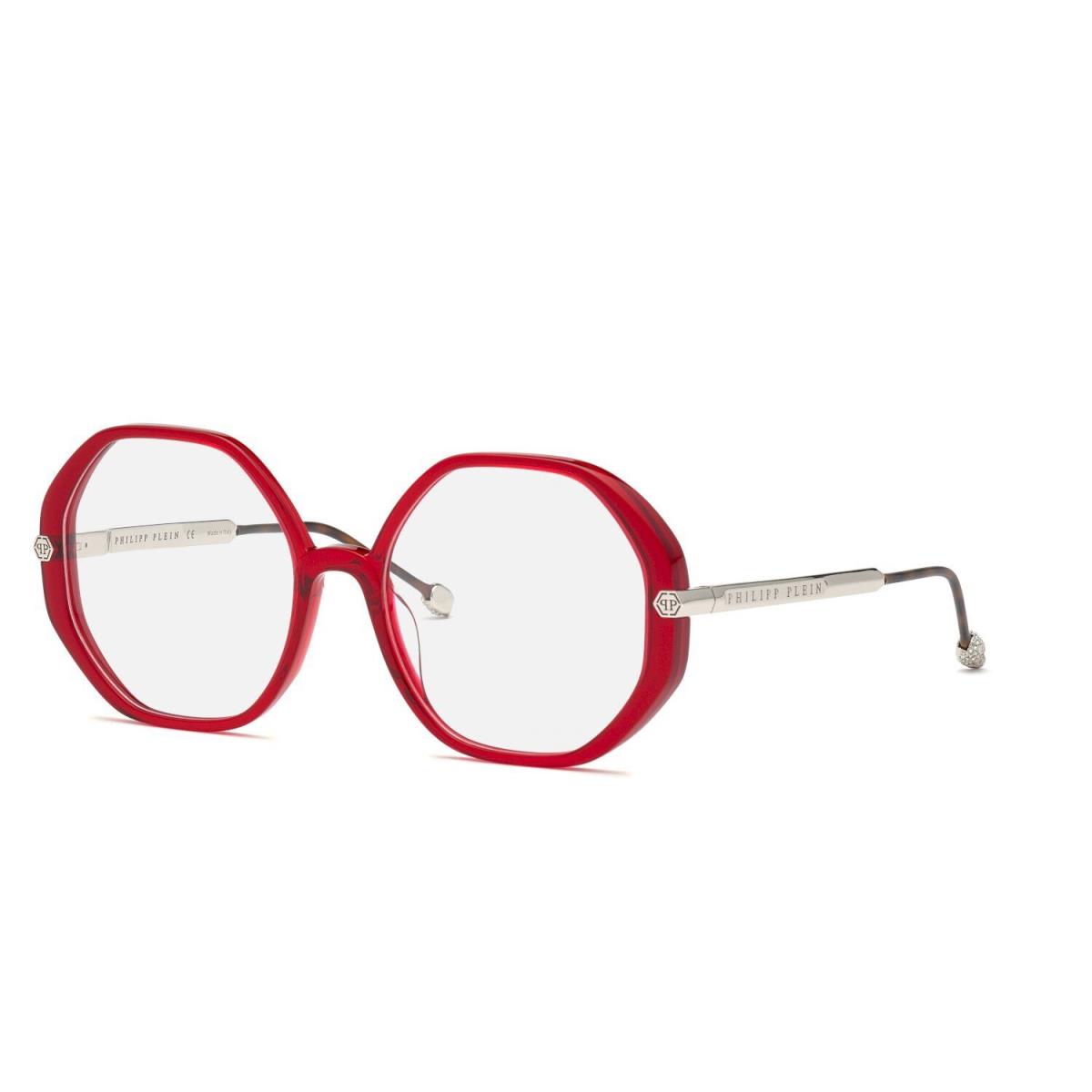 Philipp Plein VPP053S-09WA Shiny Transp Red Eyeglasses