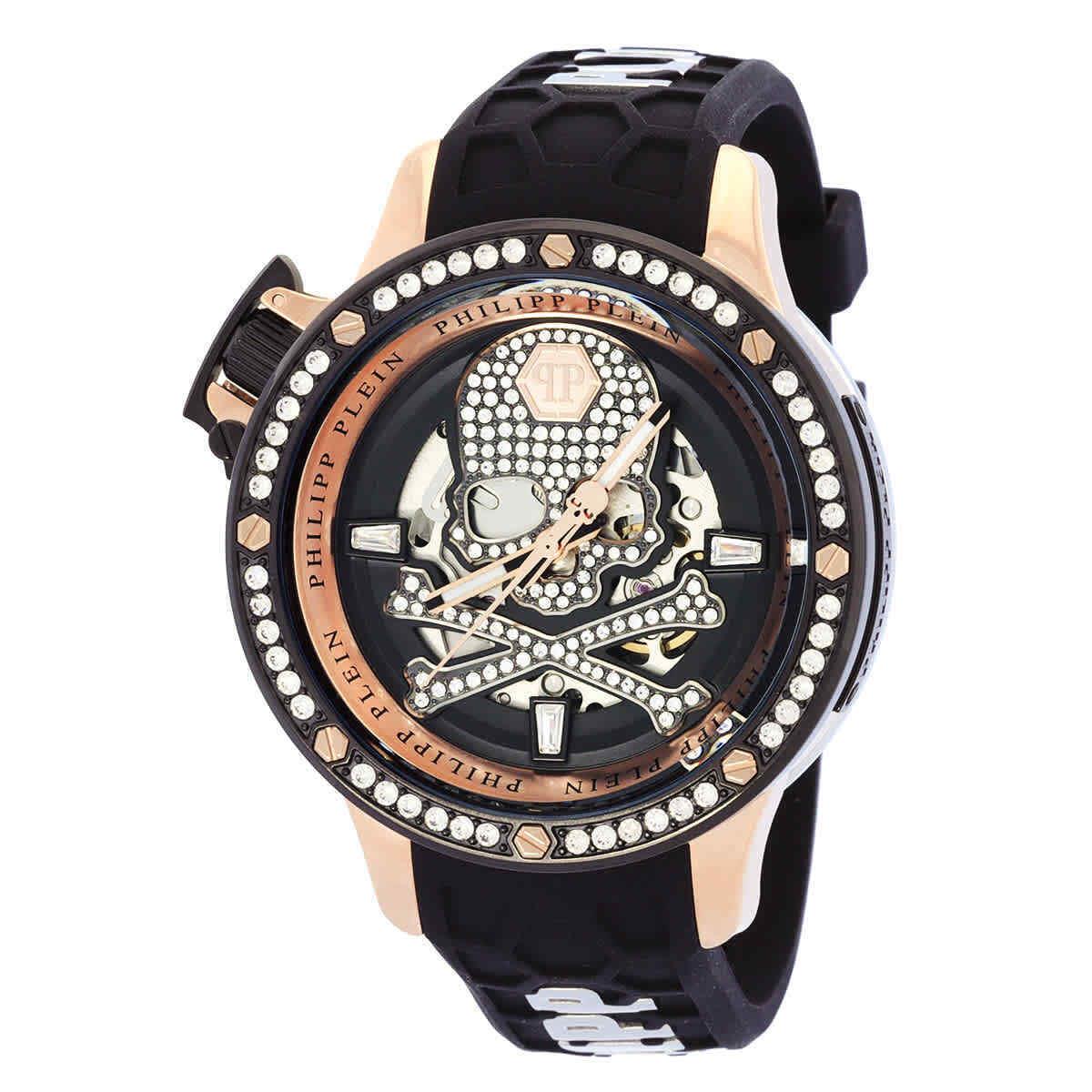 Philipp Plein Hyper Sport Automatic Crystal Black Dial Men`s Watch PWUAA0223