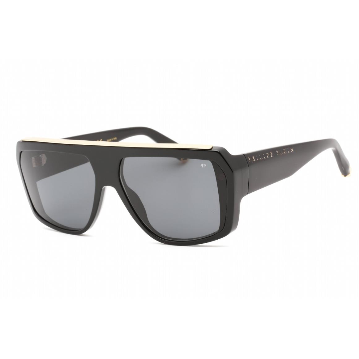 Philipp Plein SPP074 0700 Sunglasses Black Frame Smoke Lenses 64 Mm - Frame: Black, Lens: Gray