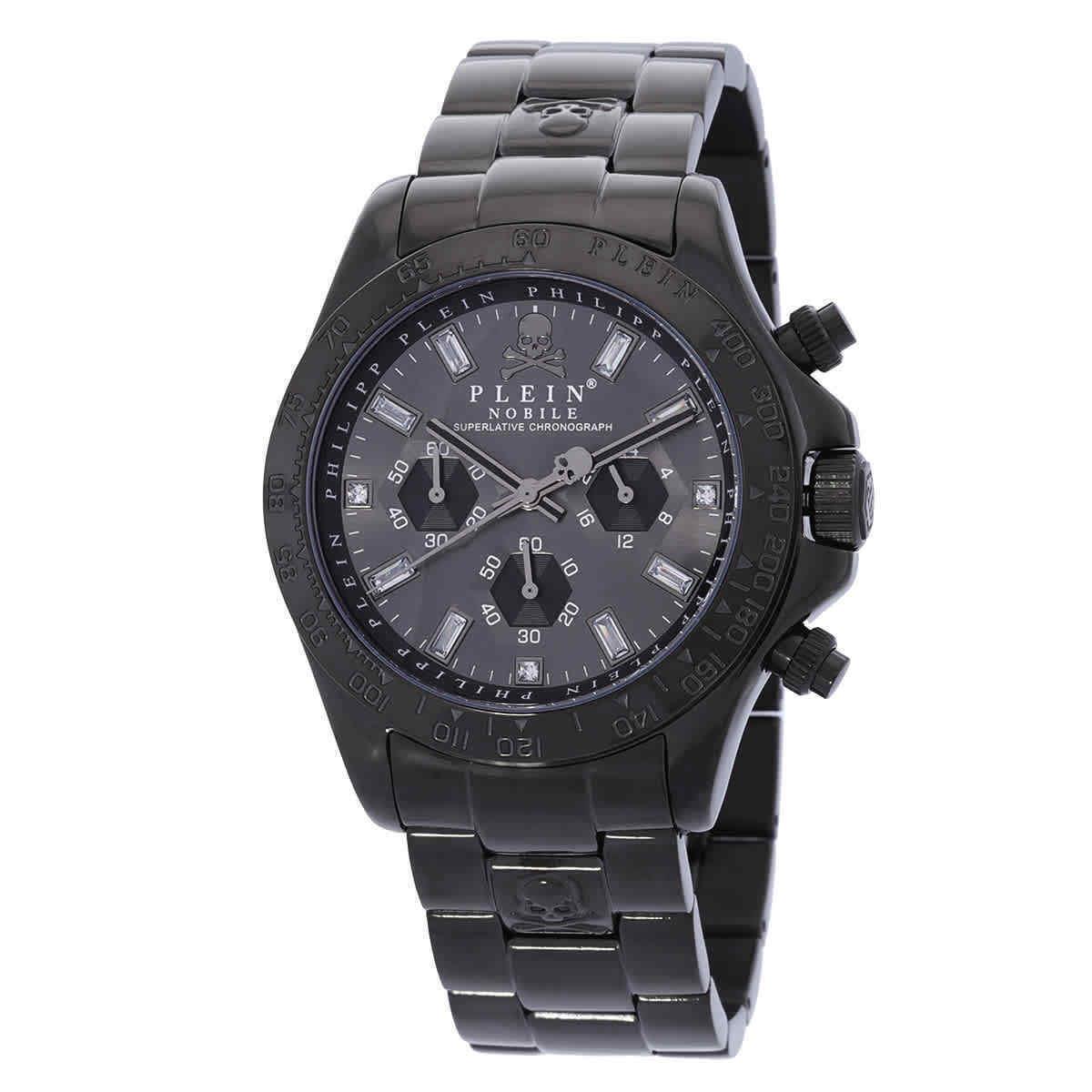 Philipp Plein Nobile Chronograph Quartz Crystal Black Dial Men`s Watch PWCAA0421