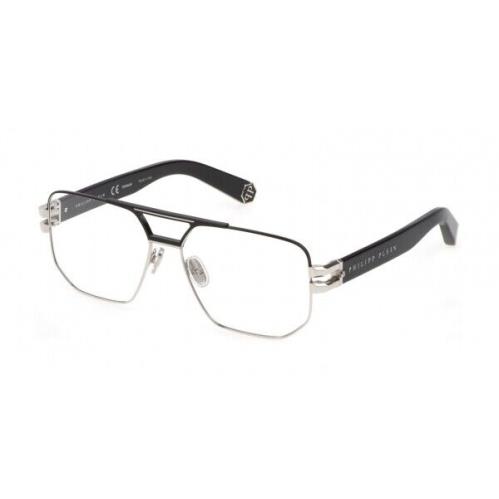 Philipp Plein VPP022M-0583 Palladium W Shiny Black Parts Eyeglasses