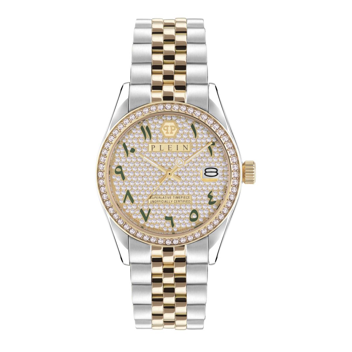 Philipp Plein Womens Two Tone 34mm Bracelet Fashion Watch