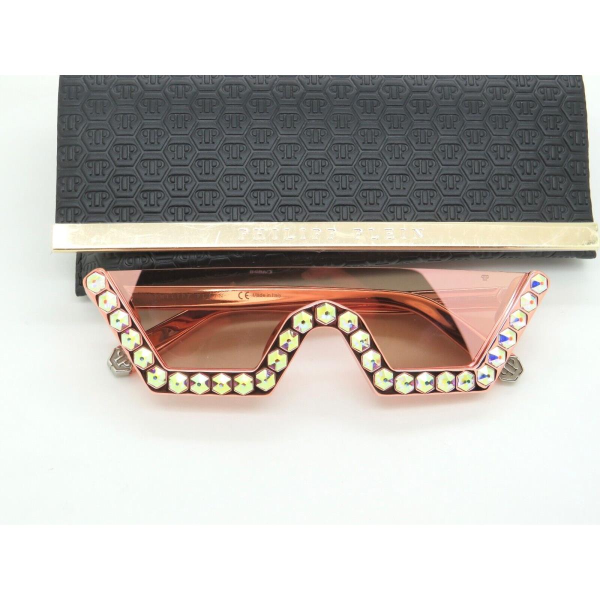 Philipp Plein Plein Crystal Lux SPP031S 9NFX Rose Gold/pink Mirror Sunglasses