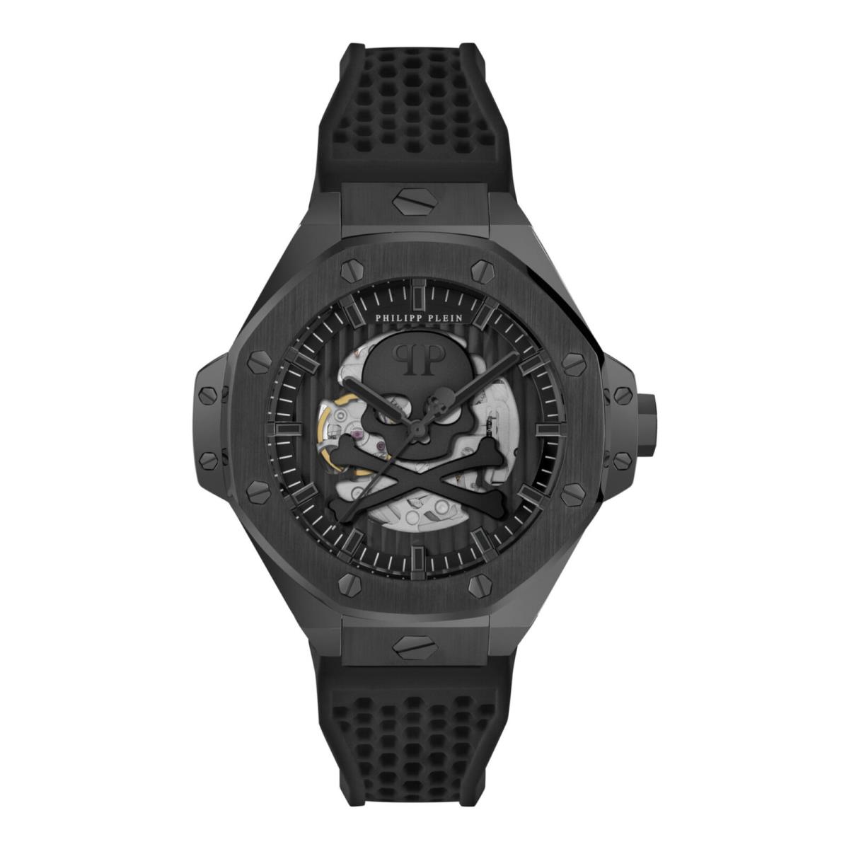 Philipp Plein Mens Black 46mm Strap Fashion Watch