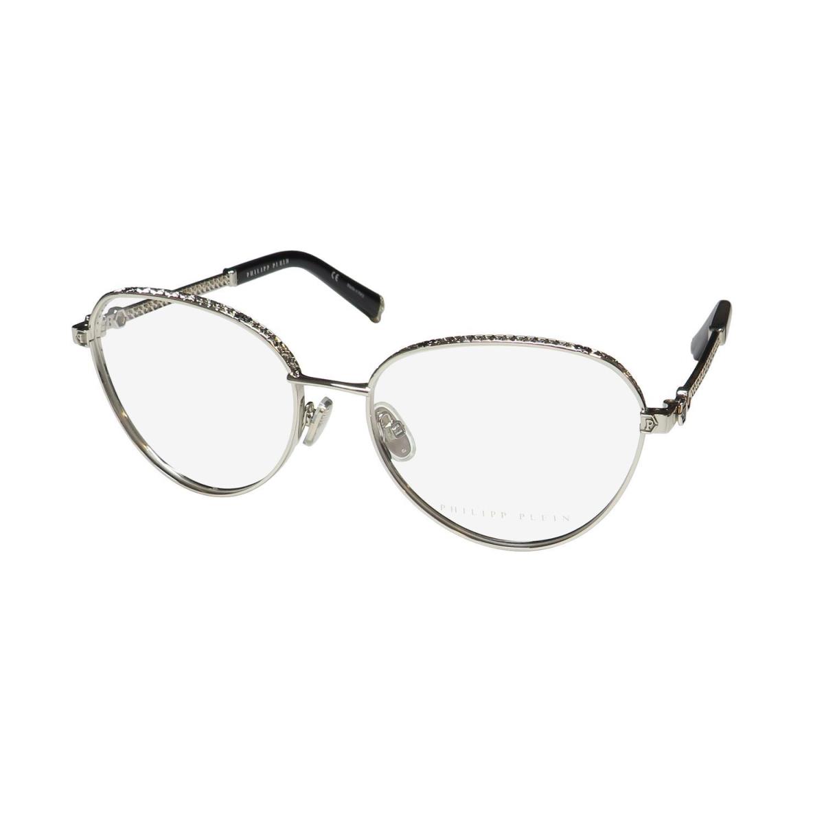 Philipp Plein VPP035S Eyewear Italy Cat Eye Womens 57-17-135 Full-rim Silver