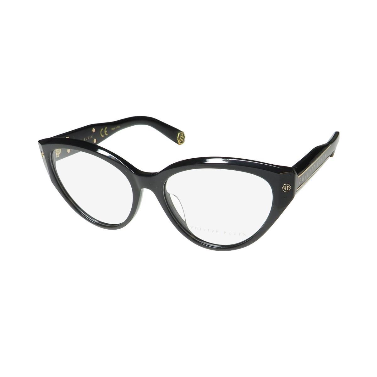 Philipp Plein VPP052 Eyeglass Frame Full-rim Womens 54-16-135 Italy Black