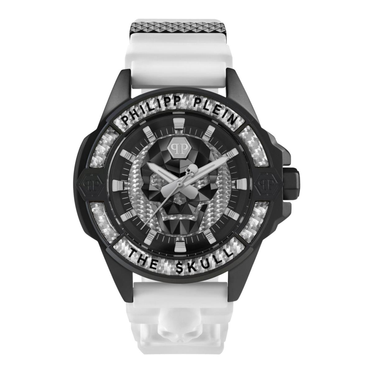 Philipp Plein Mens The $kull IP Black 44mm Strap Fashion Watch