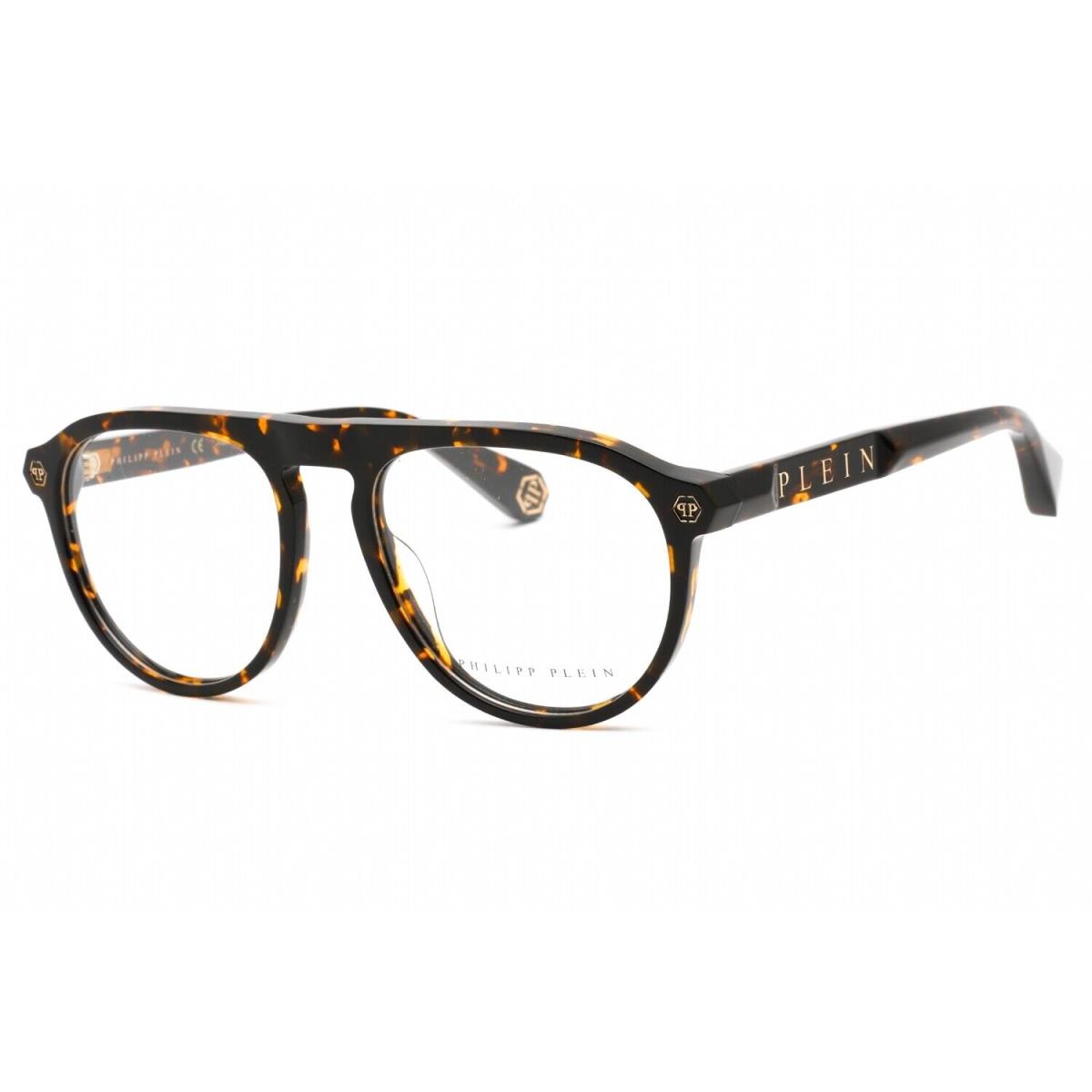 Philipp Plein VPP016M 01AY Eyeglasses Shiny Dark Havana Frame 54mm