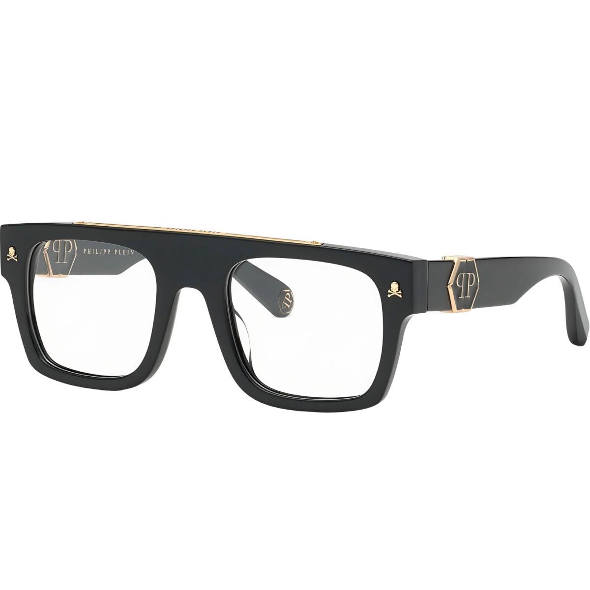 Philipp Plein VPP056 0700 Eyeglasses Shiny Black Frame 52 Mm