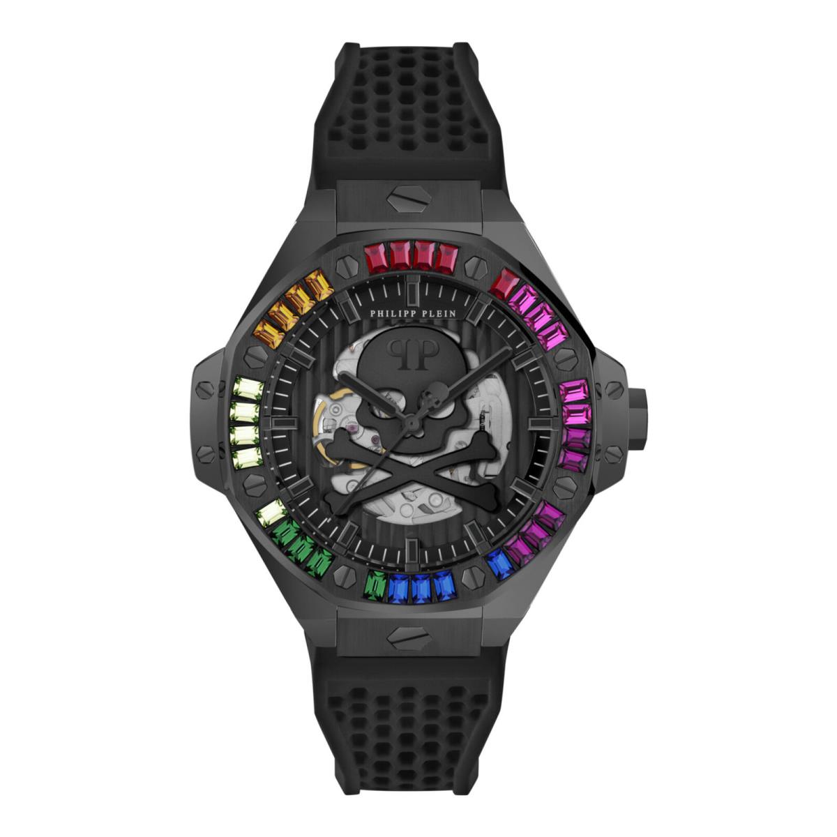 Philipp Plein Mens Black 46mm Strap Fashion Watch