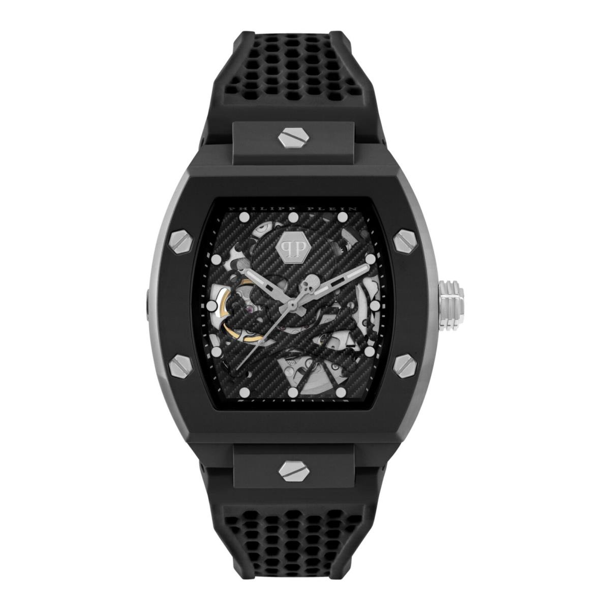 Philipp Plein Mens The $keleton Black 44mm Strap Fashion Watch