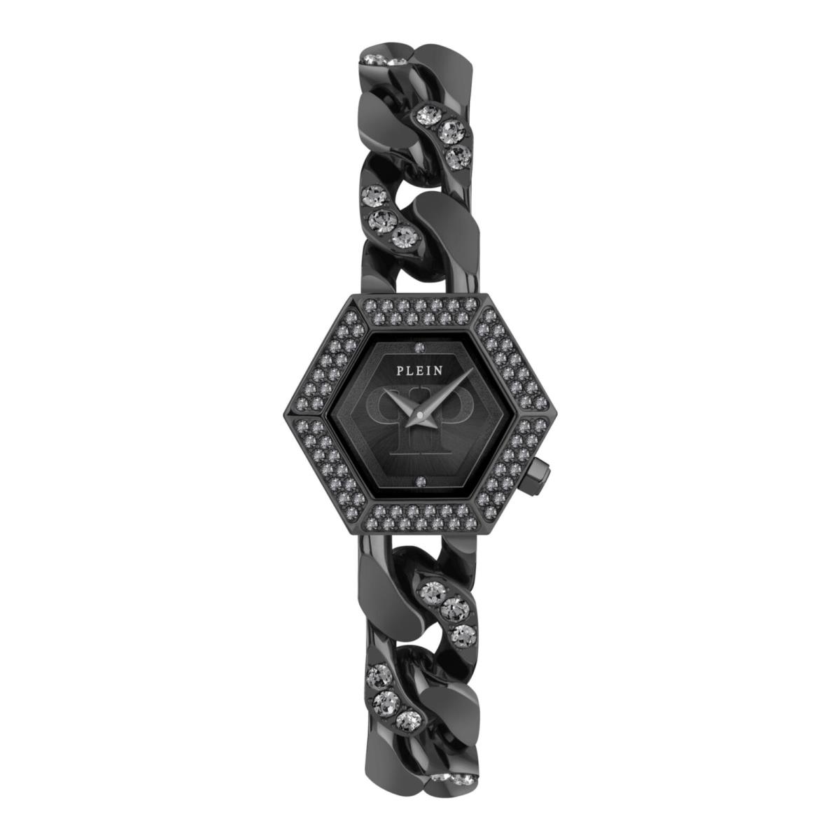 Philipp Plein Womens The Hexagon Black 28mm Bracelet Fashion Watch