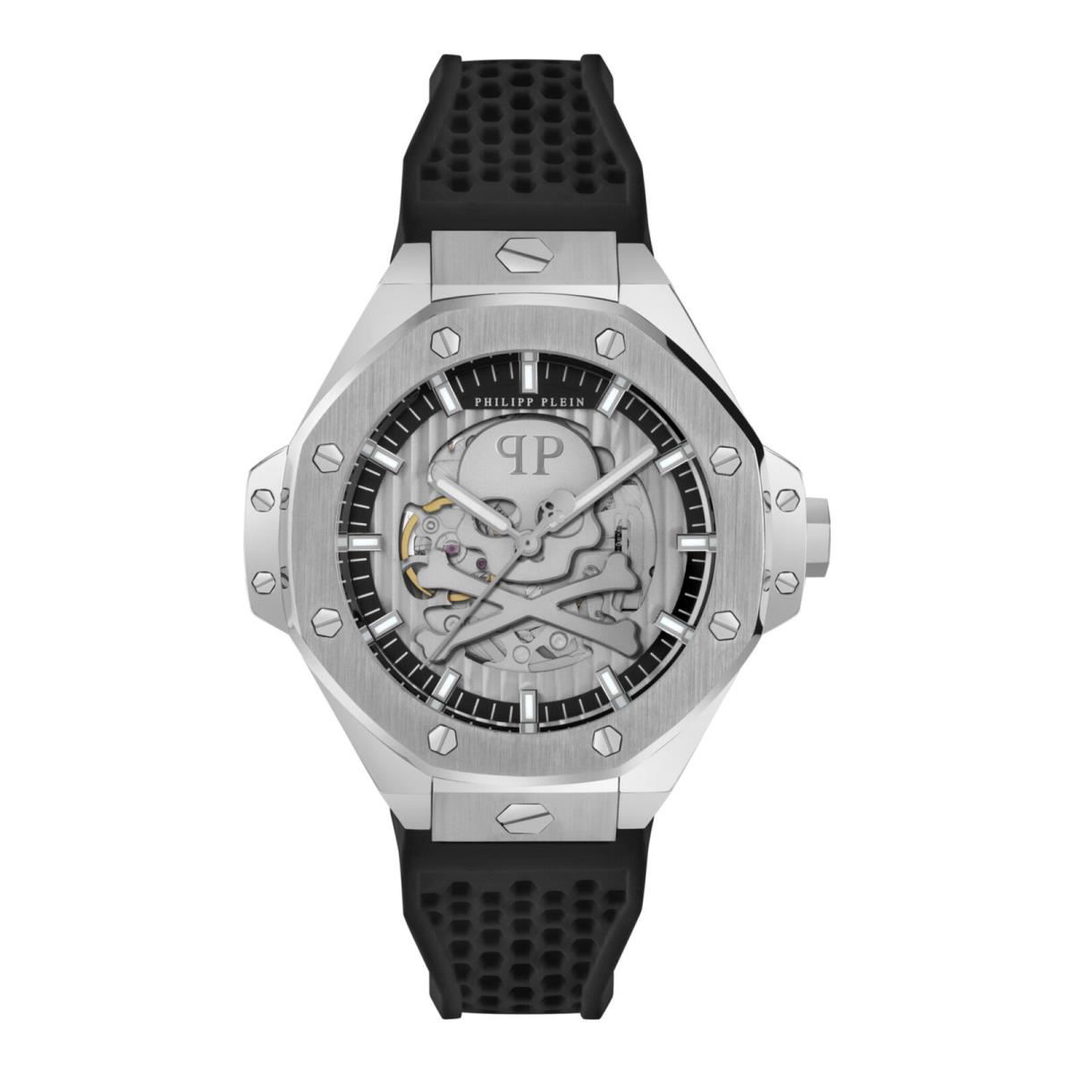 Philipp Plein Mens Stainless Steel 46mm Strap Fashion Watch