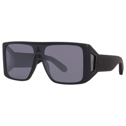 Philipp Plein SPP014M Men`s Rimless Sunglasses Black Gunmetal/silver Mirror 52mm