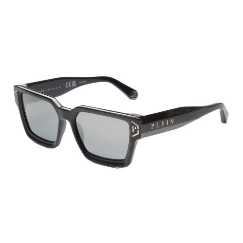 Philipp Plein SPP005M-700X Unisex Sunglasses Black Gunmetal/silver Mirror 57mm