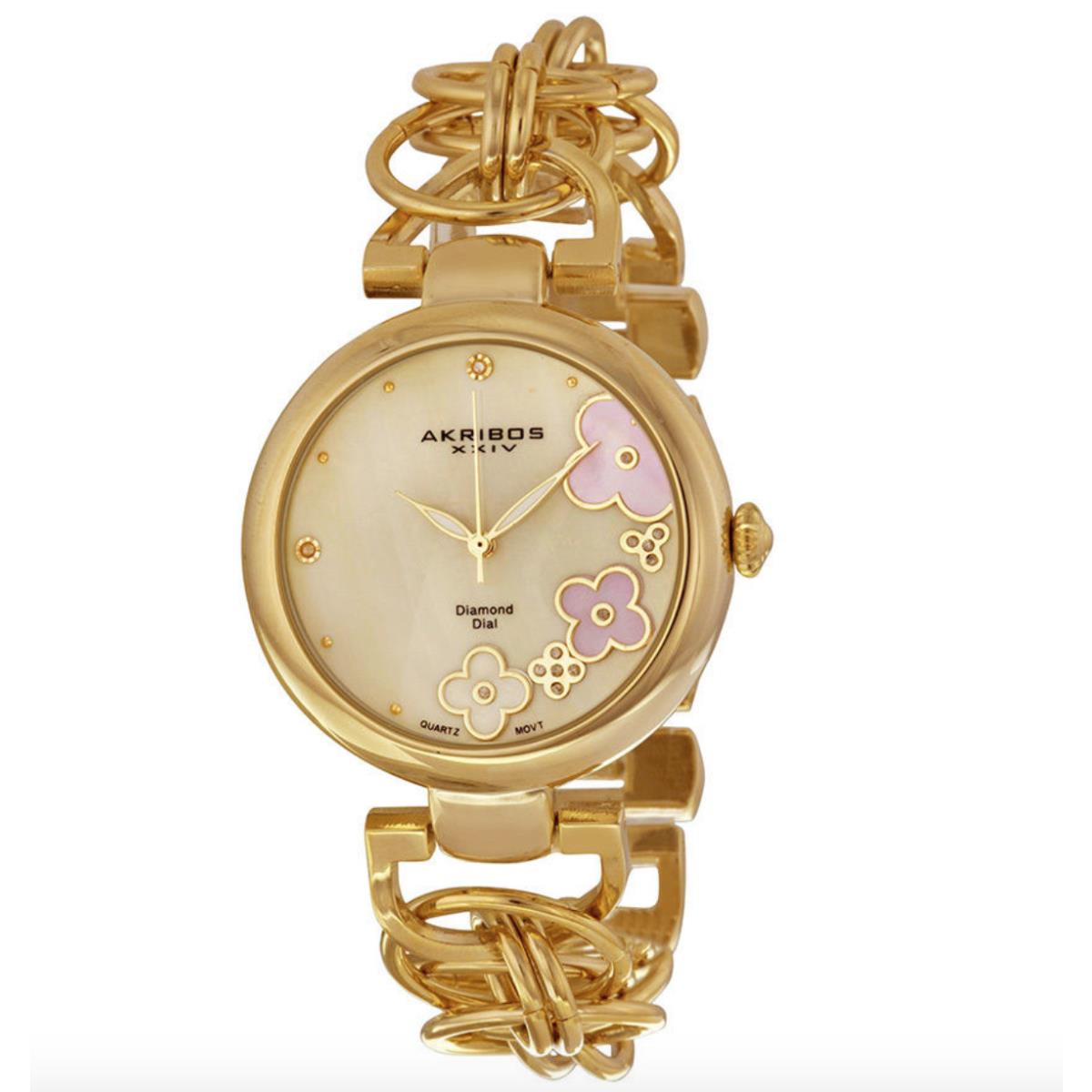 Akribos Xxiv Mother of Pearl Dial AK645YG Gold-tone Ladies Watch 1313