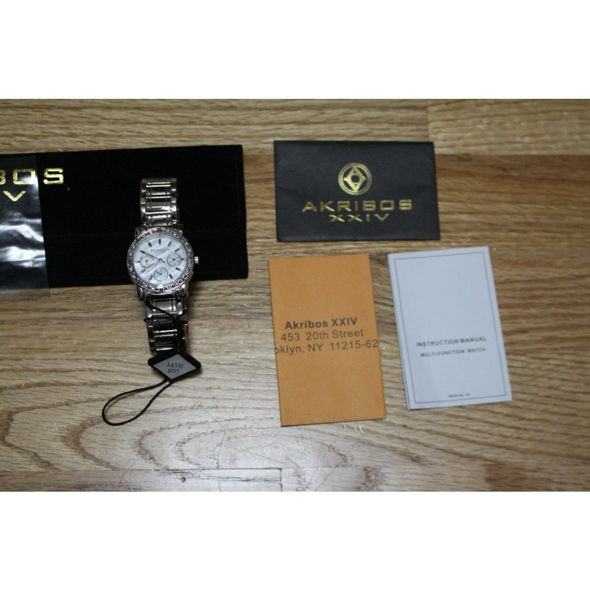 Akribos AK530 Multi Function Crystal Women`s Watch