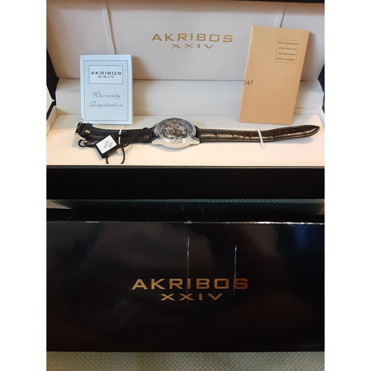 Akribos Xxiv Skeleton 40mm Automatic Men`s Watch 13