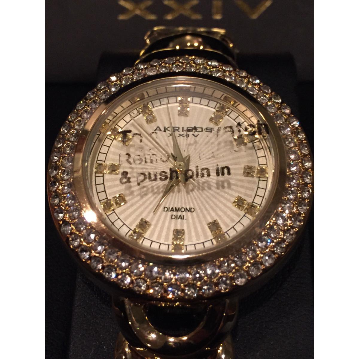 Akribos Xxiv AK804 Diamond Accented Bezel Dial Women`s Watch