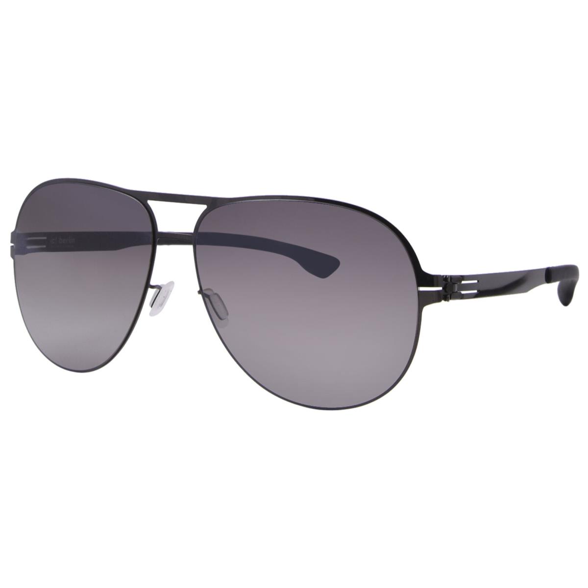 Ic Berlin Gerrit Sunglasses Gunmetal/black/storm Grey Pilot 61mm