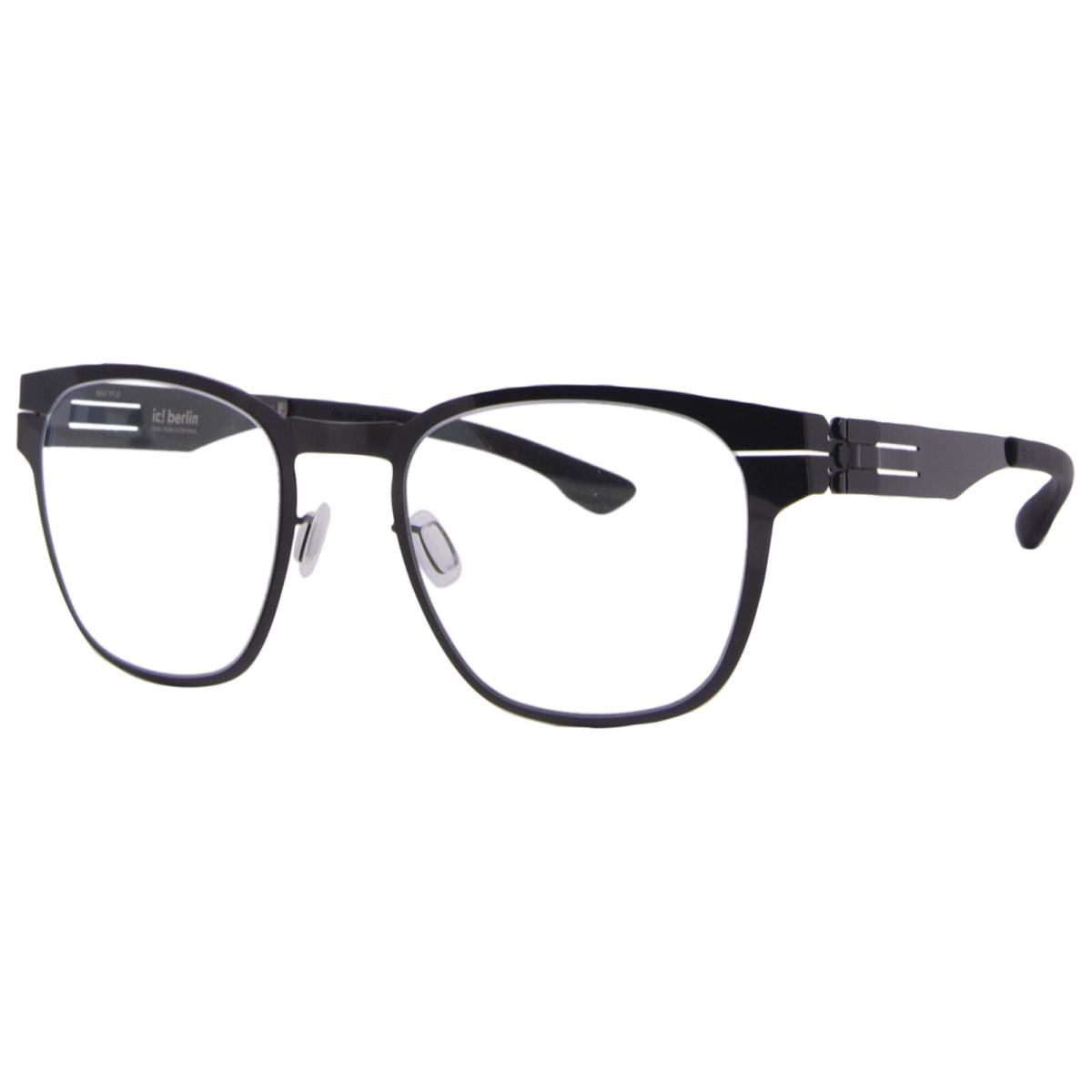 Ic Berlin Edgar Eyeglasses Men`s Gunmetal/black Full Rim Square Shape 50mm