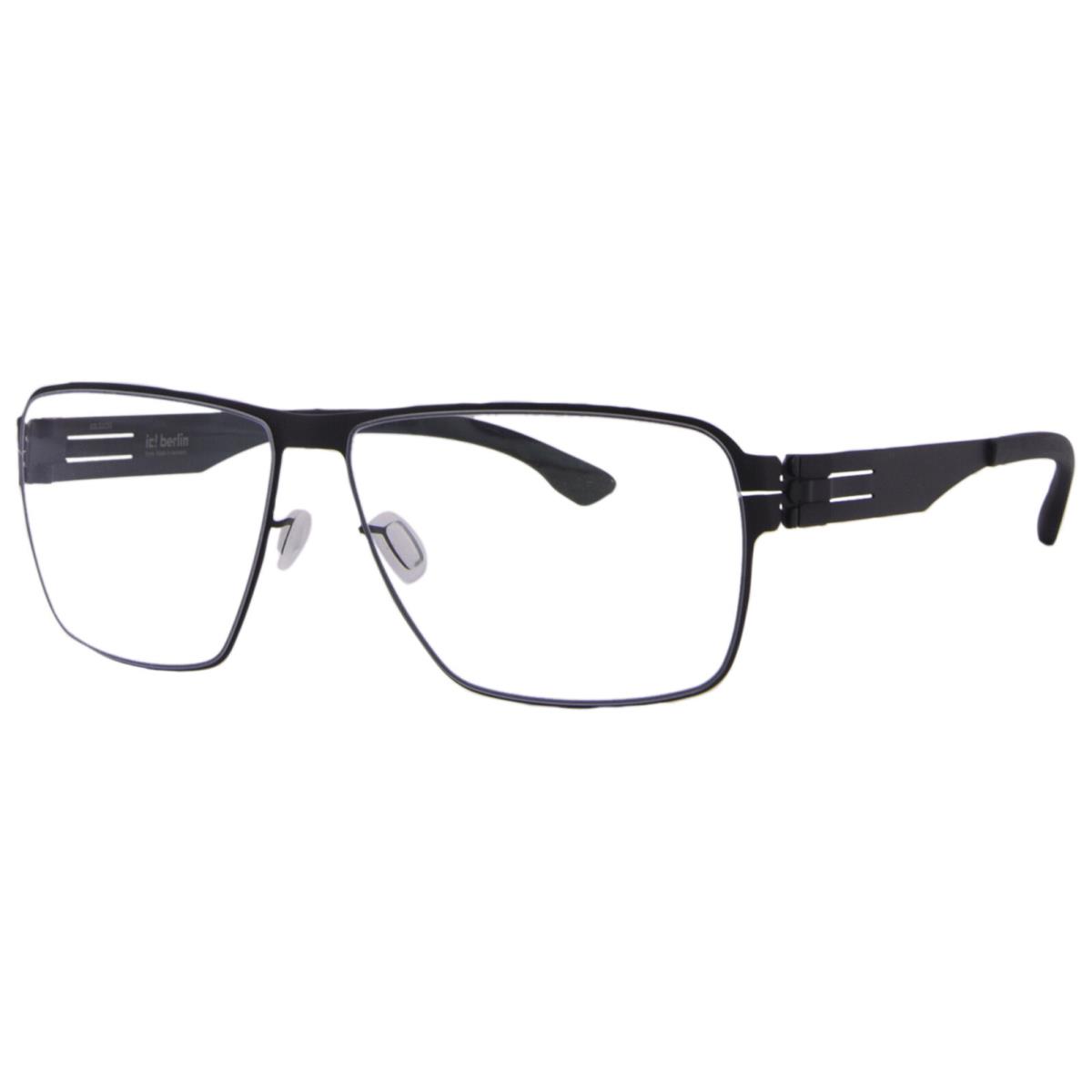 Ic Berlin Thorsti-s Eyeglasses Men`s Black Full Rim Rectangle Shape 60mm