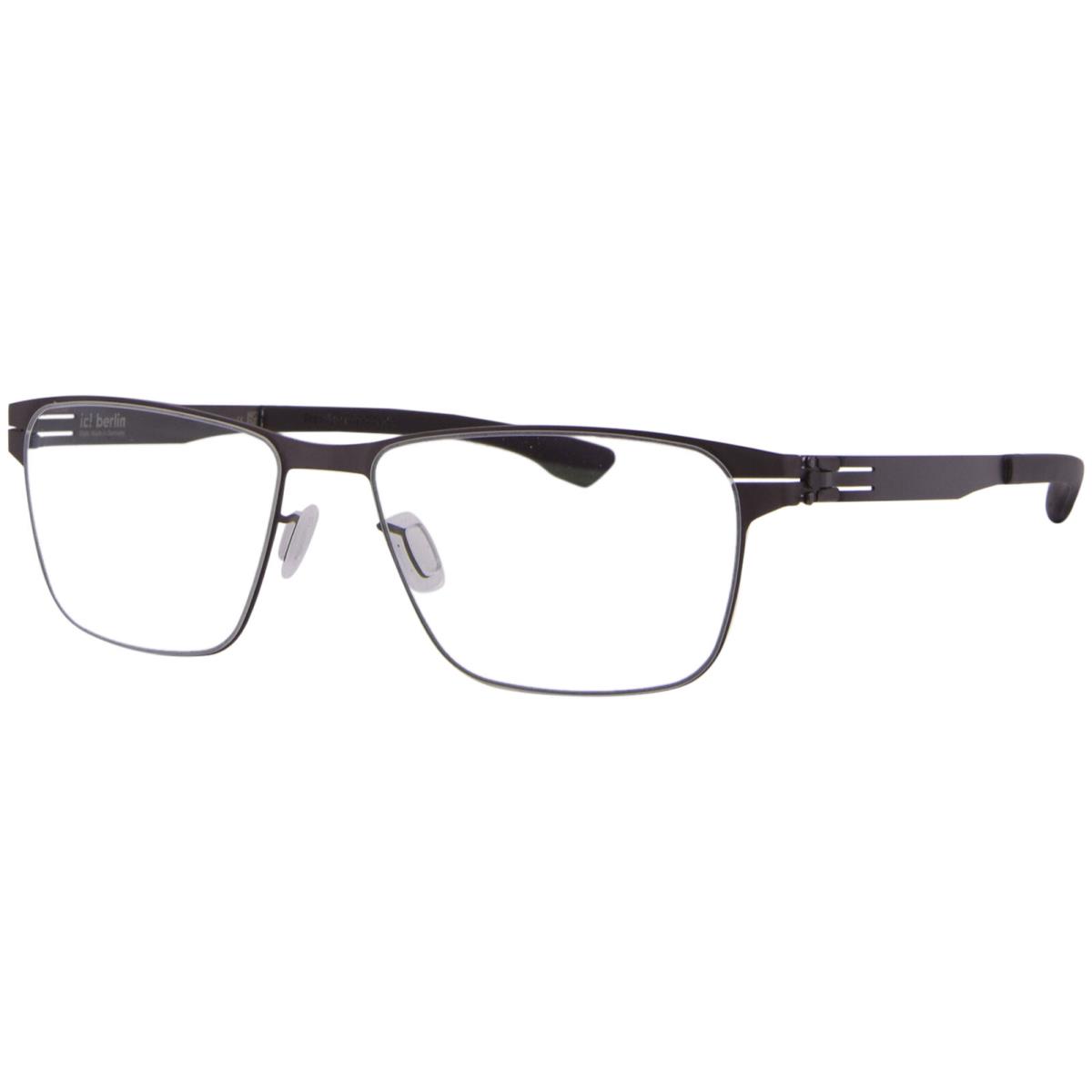 Ic Berlin Henning-o Eyeglasses Men`s Teak/nougat Full Rim Square Shape 52mm