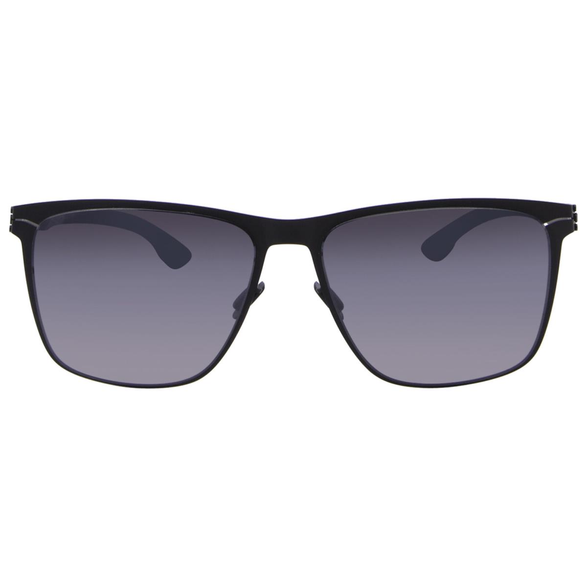 Ic Berlin Charlie Sunglasses Black/grey/black Gradient Square Shape 57mm - Frame: Black, Lens: Black